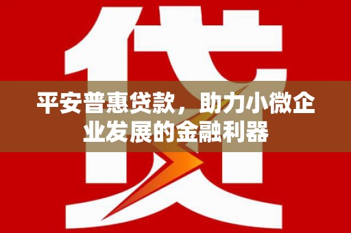 矿区平安普惠贷款，助力小微企业发展的金融利器