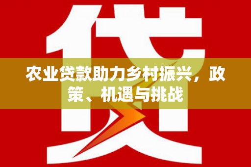 矿区农业贷款助力乡村振兴，政策、机遇与挑战