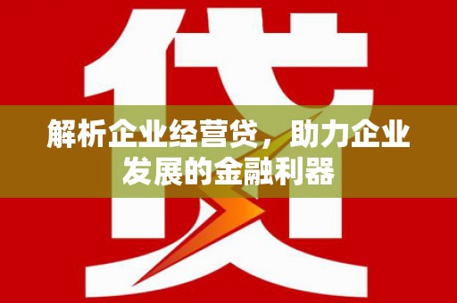 矿区解析企业经营贷，助力企业发展的金融利器
