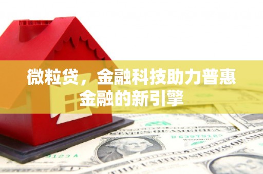 矿区微粒贷，金融科技助力普惠金融的新引擎