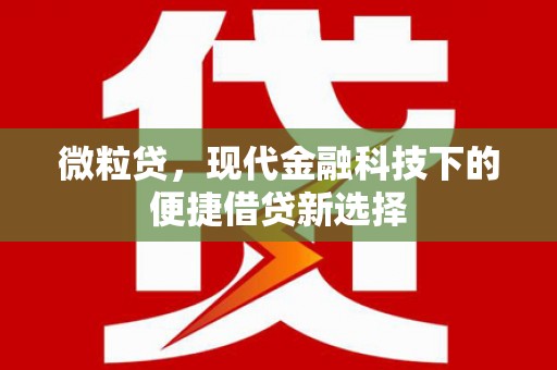 矿区微粒贷，现代金融科技下的便捷借贷新选择