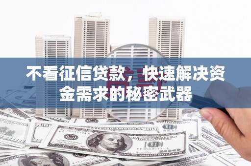 矿区不看征信贷款，快速解决资金需求的秘密武器