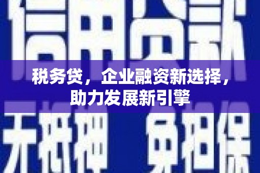 矿区税务贷，企业融资新选择，助力发展新引擎