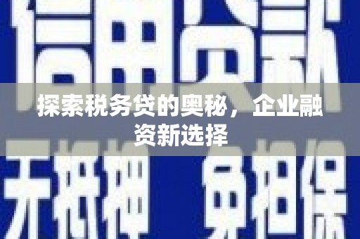 矿区探索税务贷的奥秘，企业融资新选择