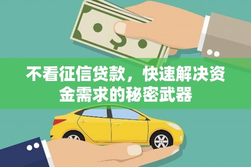 矿区不看征信贷款，快速解决资金需求的秘密武器