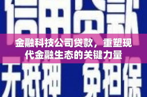 矿区金融科技公司贷款，重塑现代金融生态的关键力量